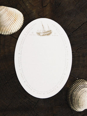 open sea sailing oval card 1