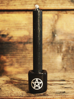 rite of ritual pentacle chime candle holder black 2
