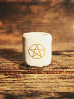 rite of ritual pentacle chime candle holder white 1